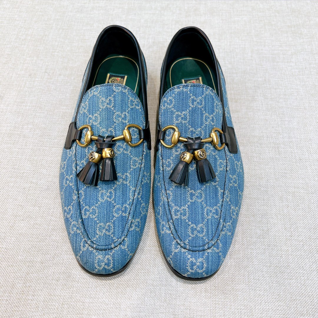 Gucci Zapatos Loafers Negro Hombres Piel de vaca Cuero Dermis