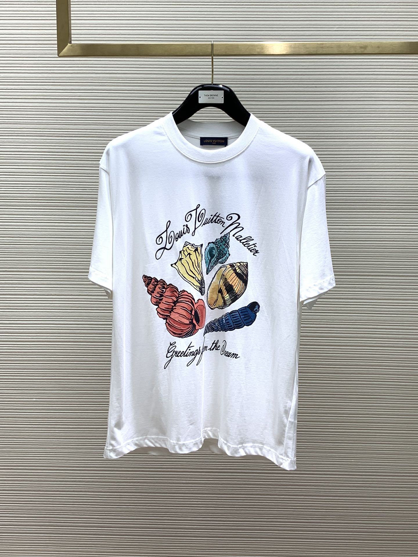 Louis Vuitton Clothing T-Shirt Printing Summer Collection Fashion Short Sleeve