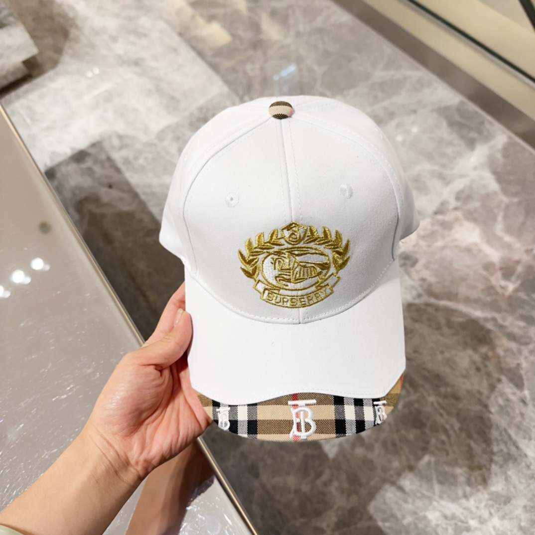 Burberry (巴宝莉) bordado 3D, gorra de béisbol original, modelo popular en tiendas, interior de algodón puro, ligera y tra…
