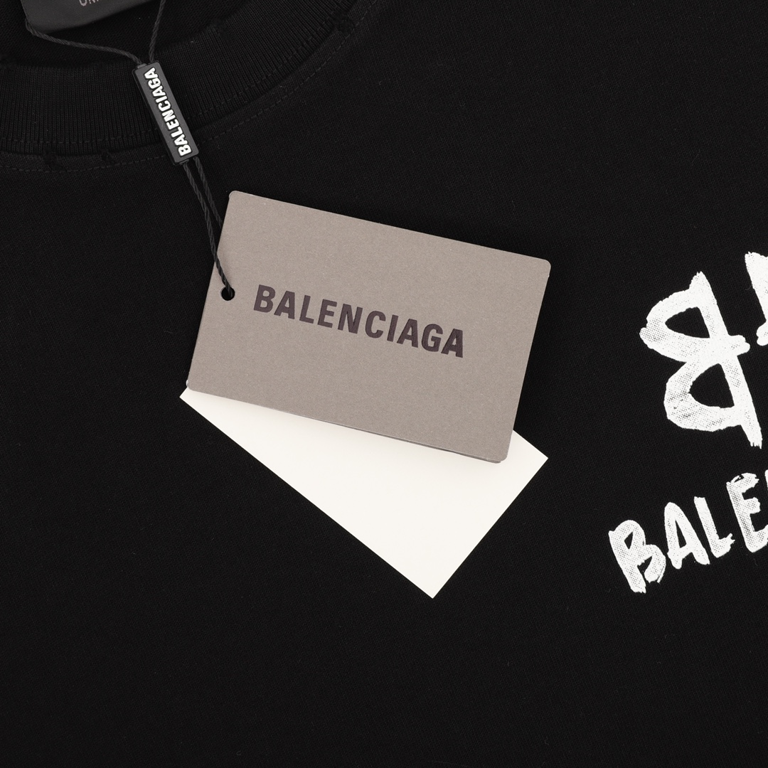 balenciaga巴黎世家 背后双B印花圆领短袖