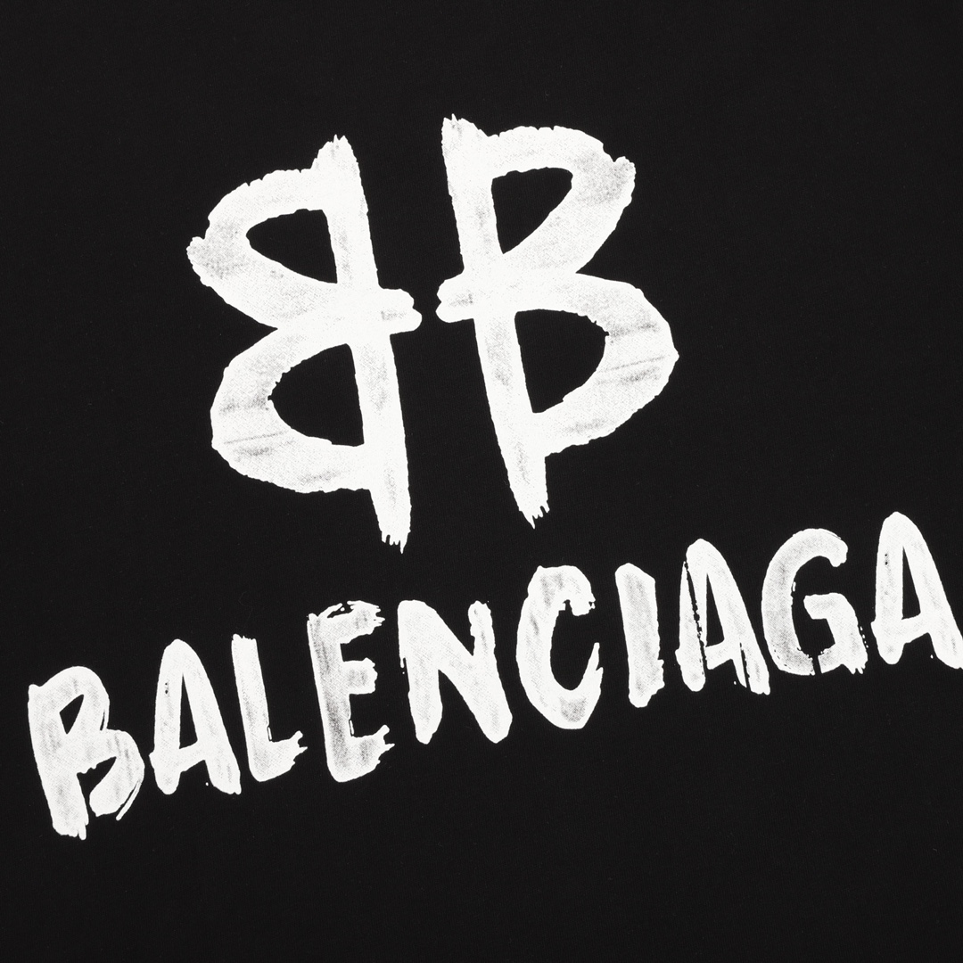 balenciaga巴黎世家 背后双B印花圆领短袖