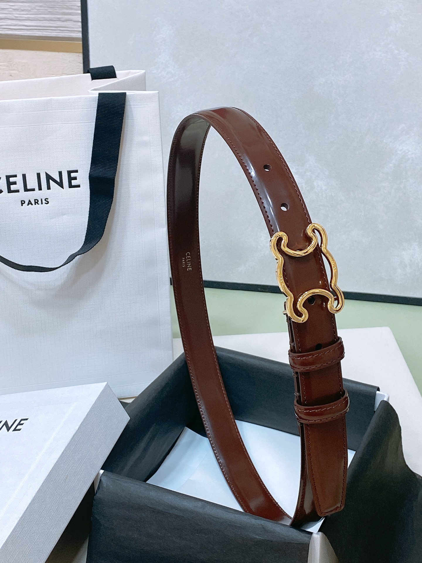 
celine 23 小号TRIOMPHE TAURILLON皮革腰带
青铜色 TAURILLON.中腰