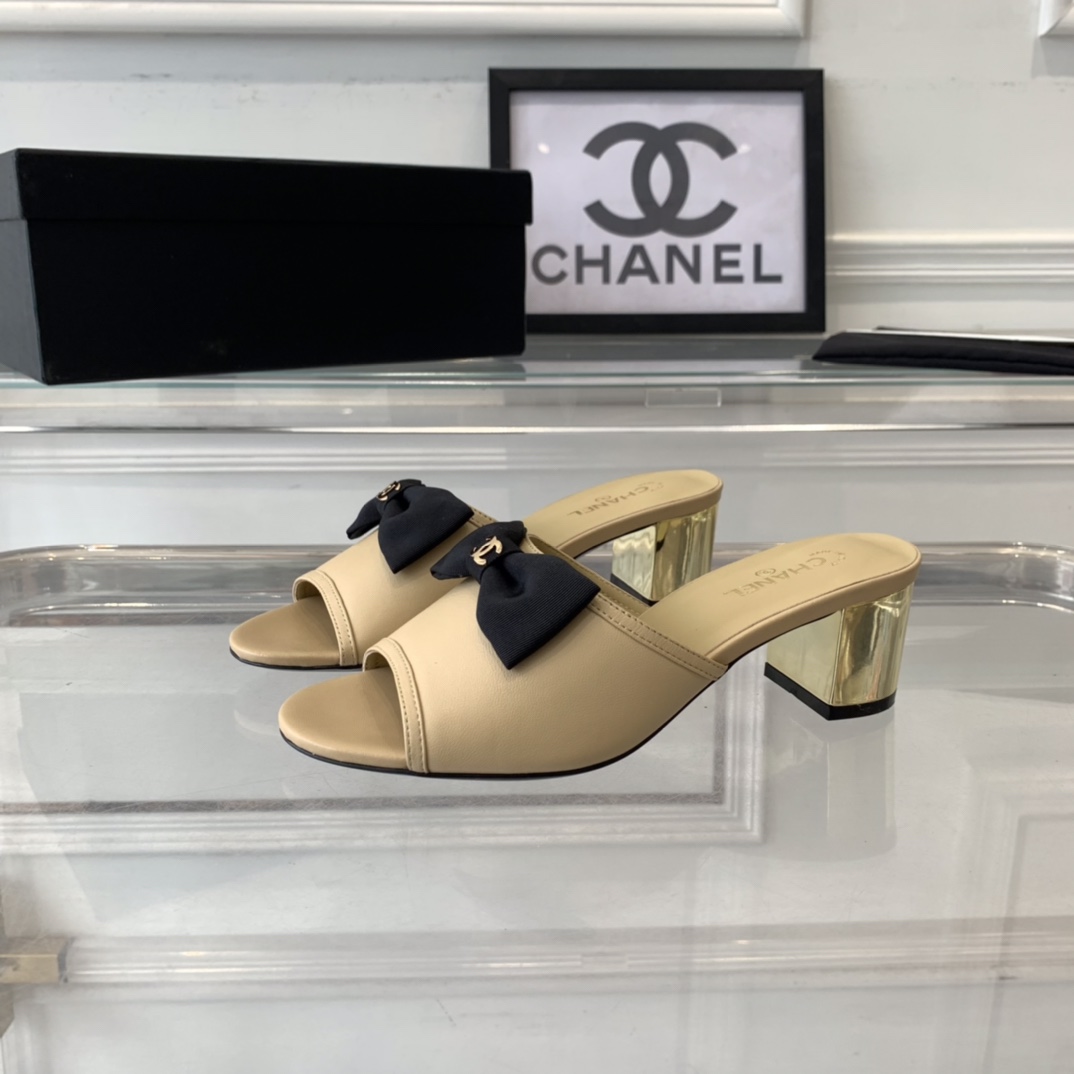 Chanel Chanel新款蝴蝶结拖鞋 夏天