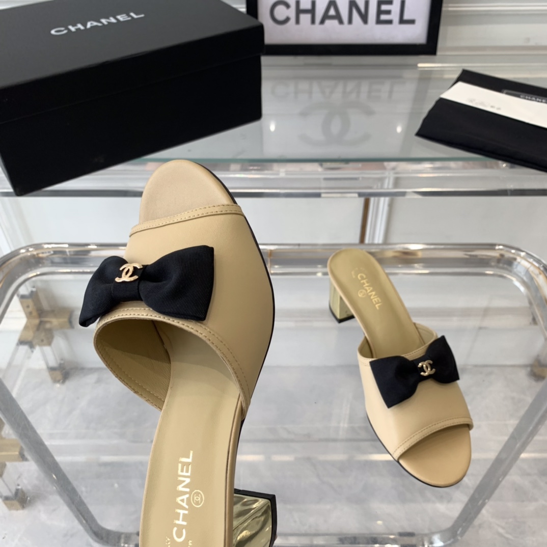 Chanel Chanel新款蝴蝶结拖鞋 夏天