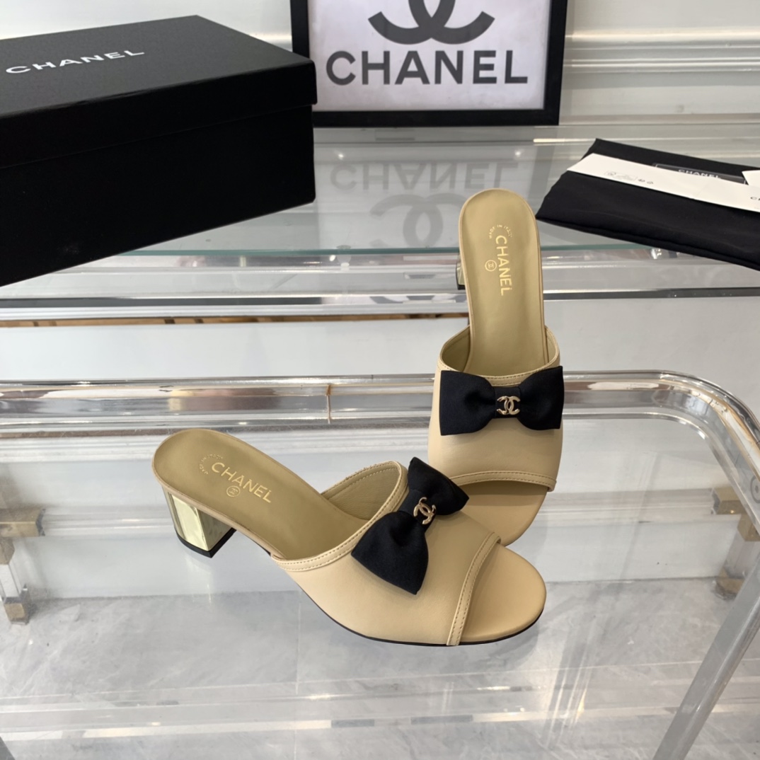 Chanel Chanel新款蝴蝶结拖鞋 夏天