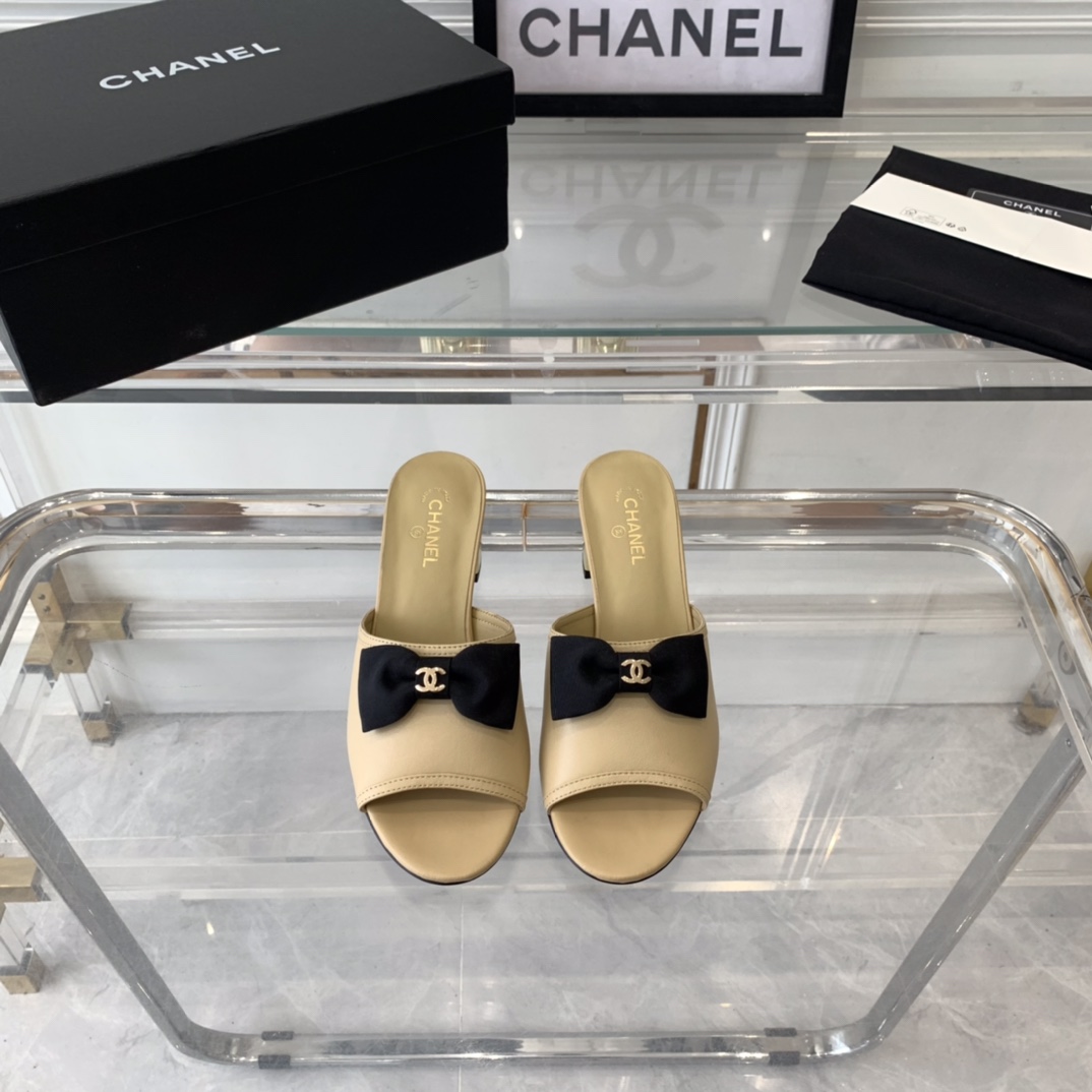 Chanel Chanel新款蝴蝶结拖鞋 夏天