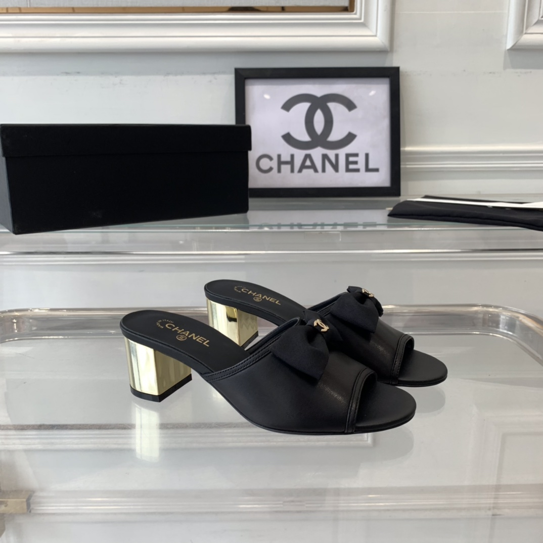 Chanel Chanel新款蝴蝶结拖鞋 夏天