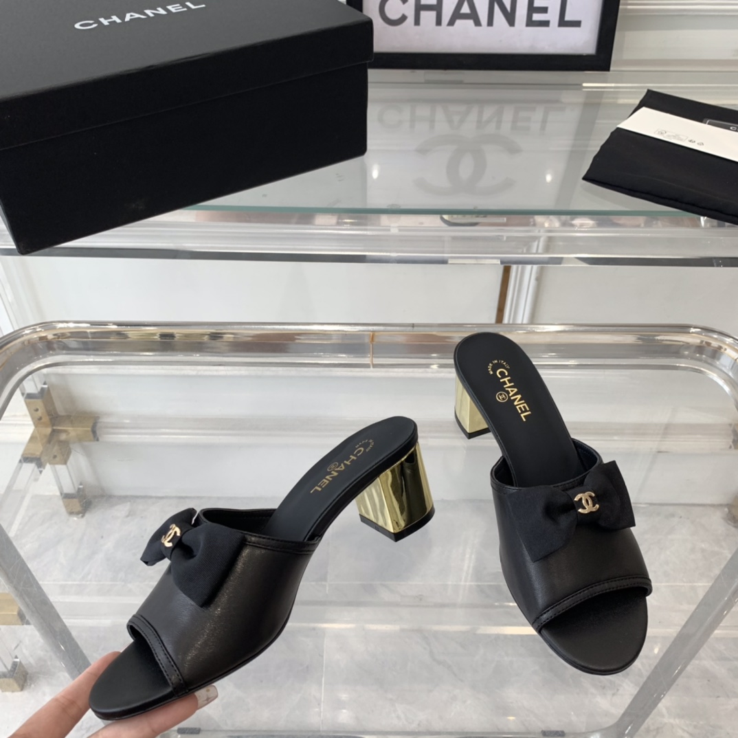 Chanel Chanel新款蝴蝶结拖鞋 夏天