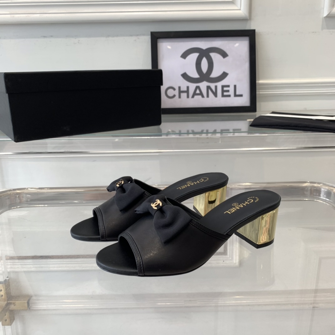 Chanel Chanel新款蝴蝶结拖鞋 夏天
