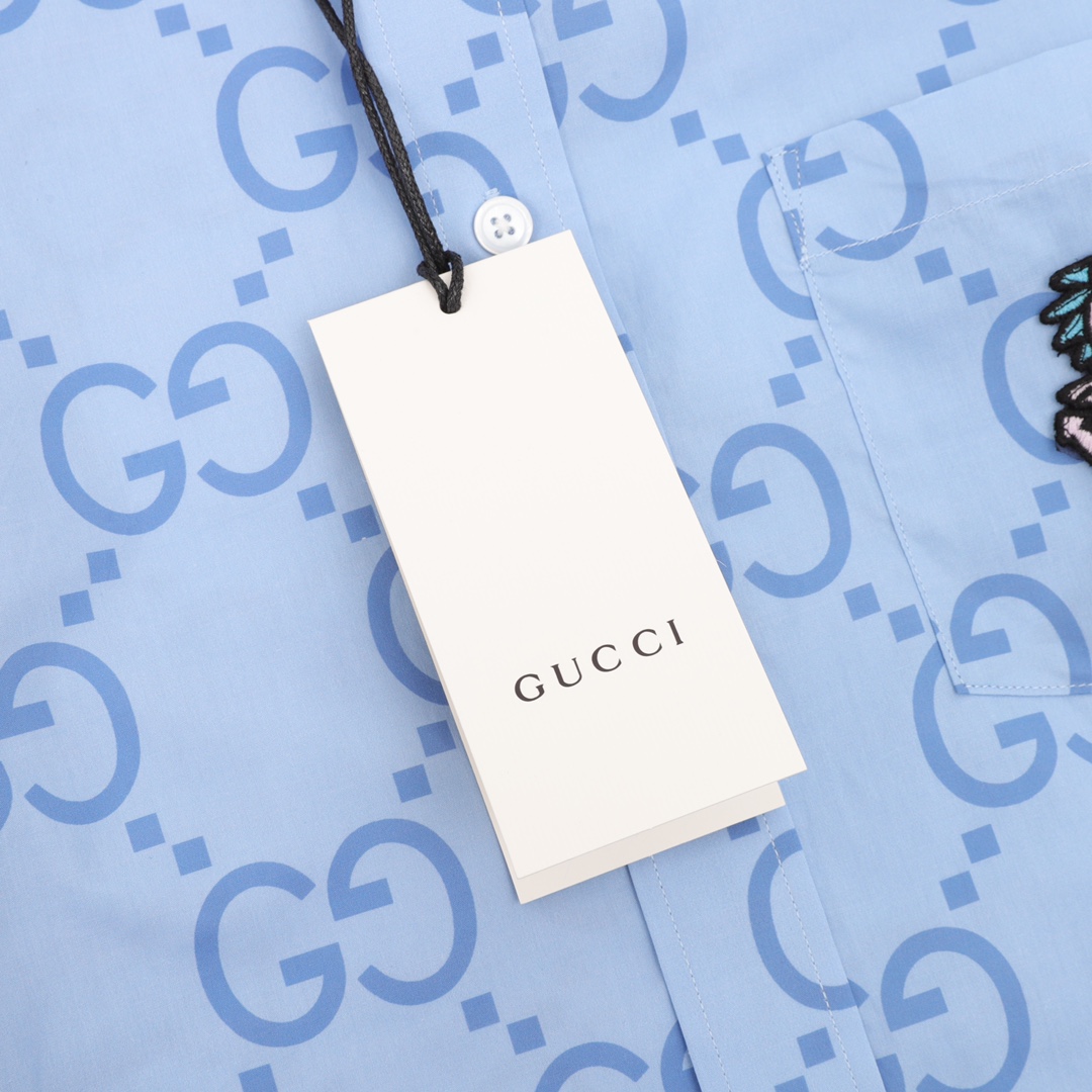 GUCCI/古驰 龙年限定刺绣长袖衬衫