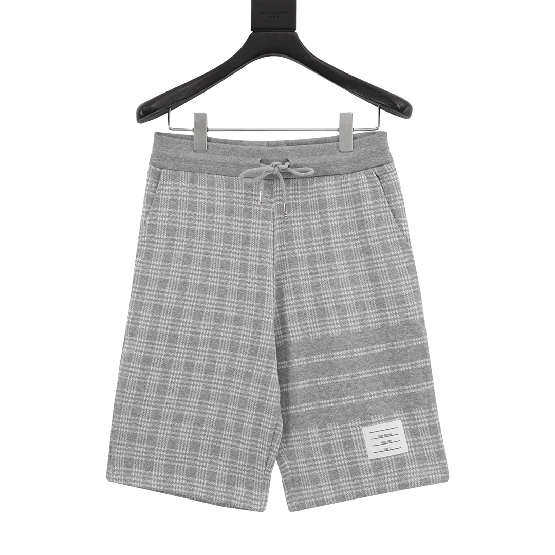 Thom Browne/汤姆布朗 短裤 de jacquard de espiga y rayas, tejido importado STOLL, hilo de alta calidad teñido en fibra de súpe…
