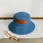 Loewe Knockoff
 Hats Bucket Hat Splicing Genuine Leather Fashion