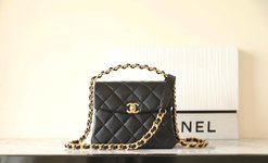 First Copy
 Chanel Bags Handbags Black Vintage Gold Cowhide Spring/Summer Collection Chains