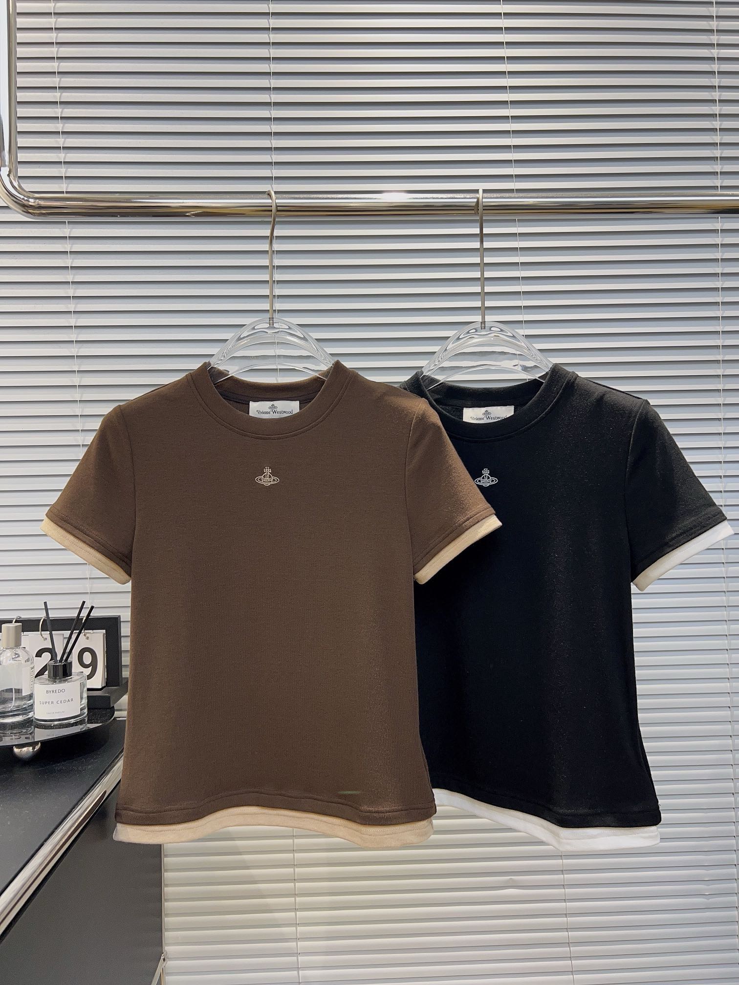 Vivienne Westwood Clothing T-Shirt Black Splicing Cotton Short Sleeve