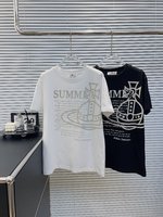 Vivienne Westwood Clothing T-Shirt Black White Unisex Summer Collection