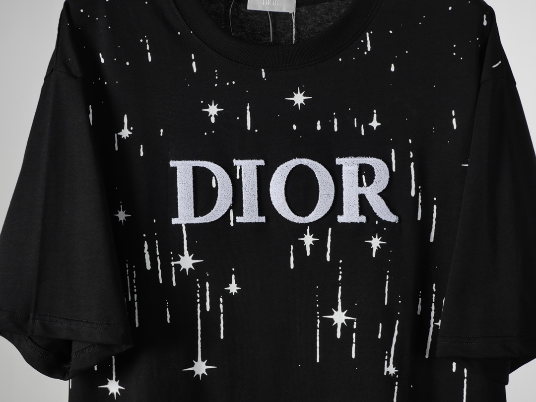 Dior DIOR/迪奥24SS春夏新款流星印花刺绣LOGO短袖T恤