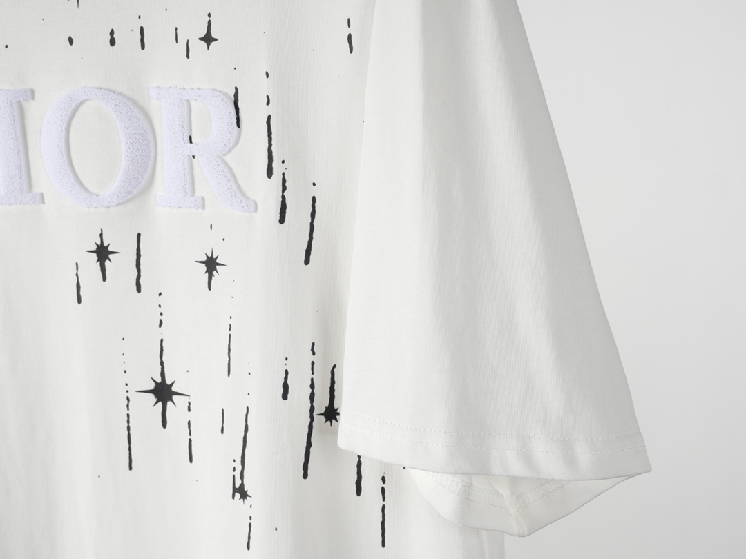 Dior DIOR/迪奥24SS春夏新款流星印花刺绣LOGO短袖T恤