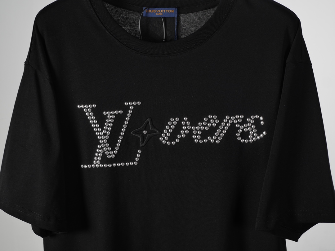 Louis Vuitton LV/路易威登 24SS春夏新款烫钻刺绣短袖T恤