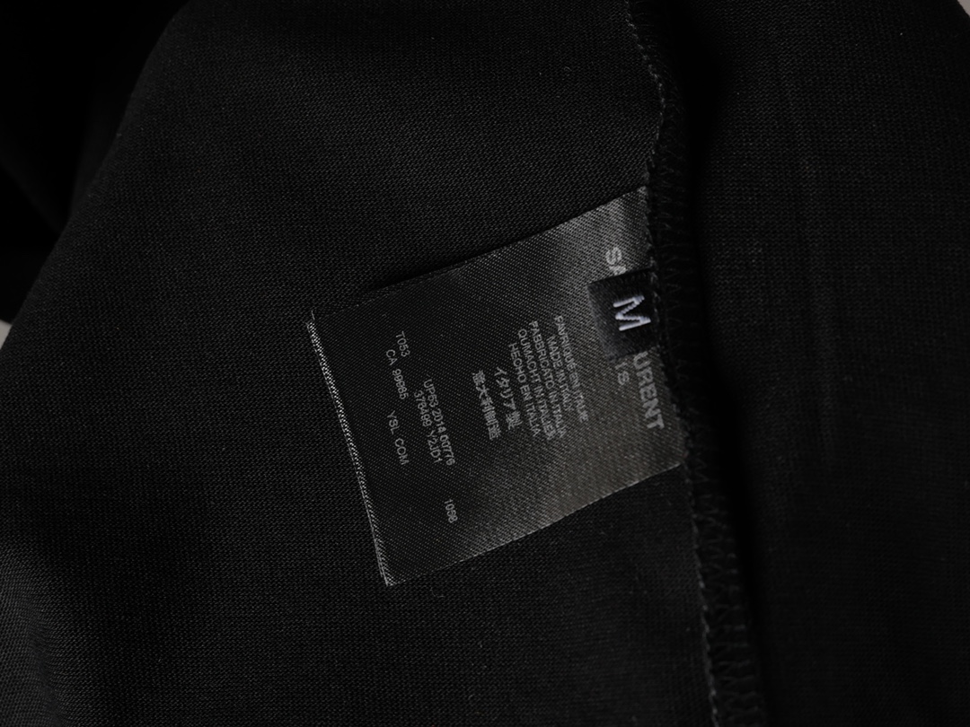 Saint Laurent YSL/圣罗兰24SS春夏新款前后字母烫钻短袖T恤