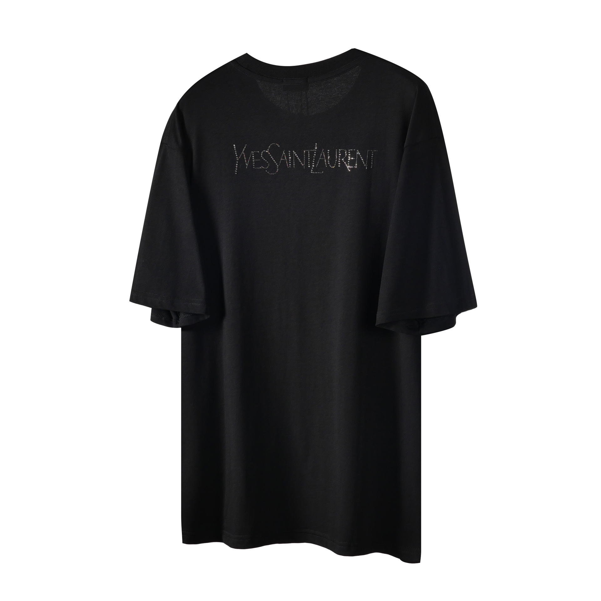 Saint Laurent YSL/圣罗兰24SS春夏新款前后字母烫钻短袖T恤