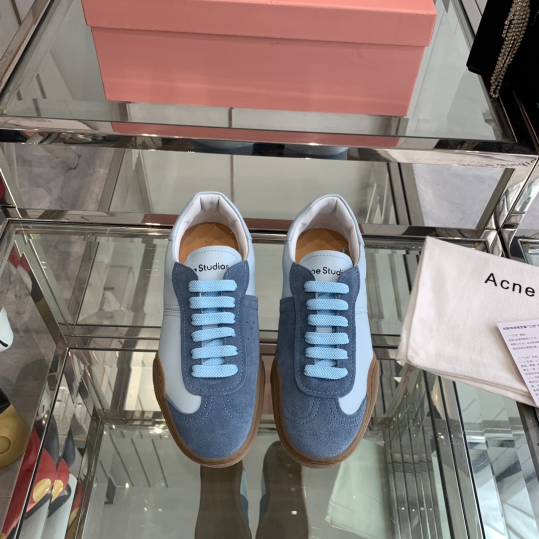 AcneStudios 2024ss New Stars Tetsu White Sneakers: Leather and Skin Collage Design. - 图片 1