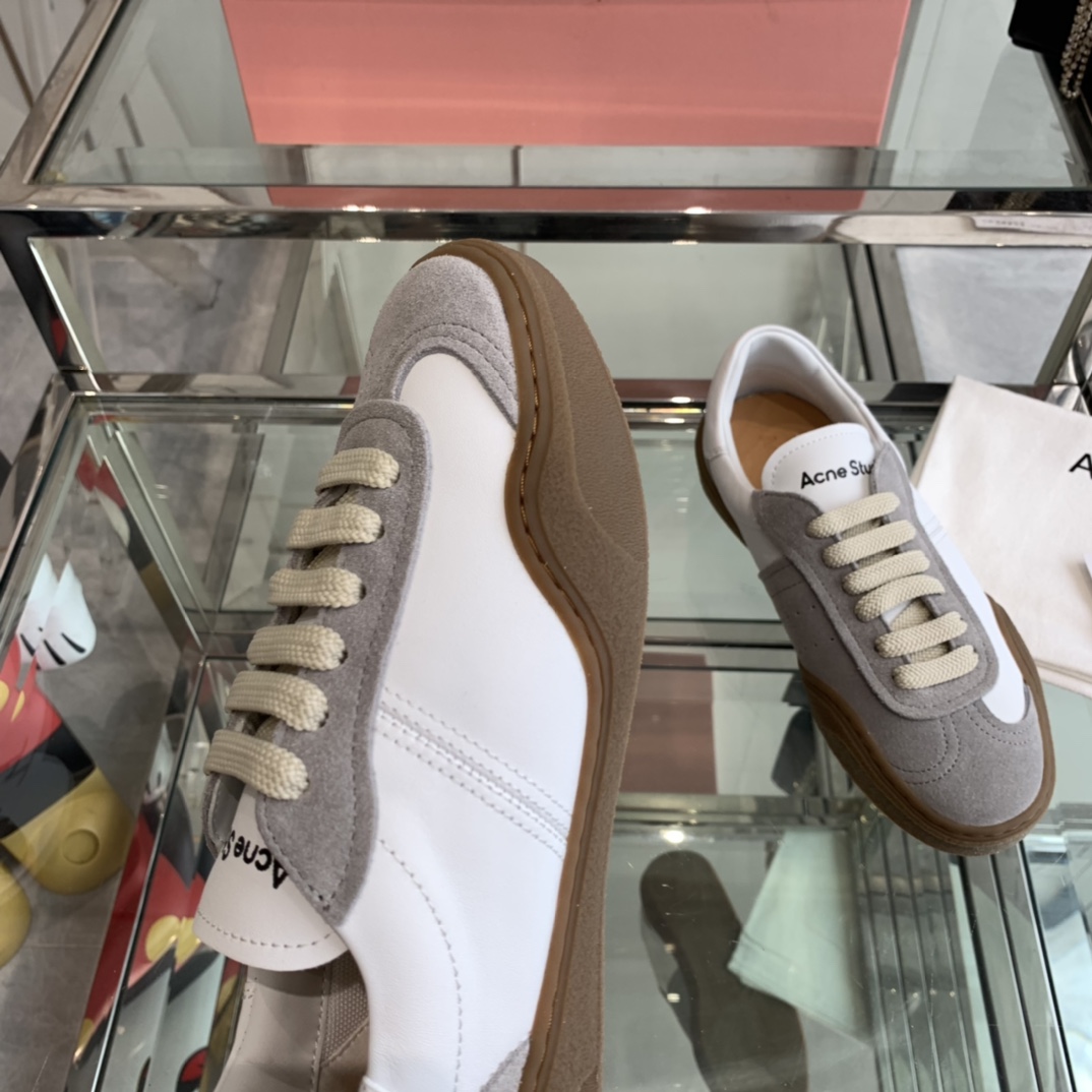AcneStudios 2024ss New Stars Tetsu Recreational White Sneakers: Leather, Skin Collage Design. - 图片 5