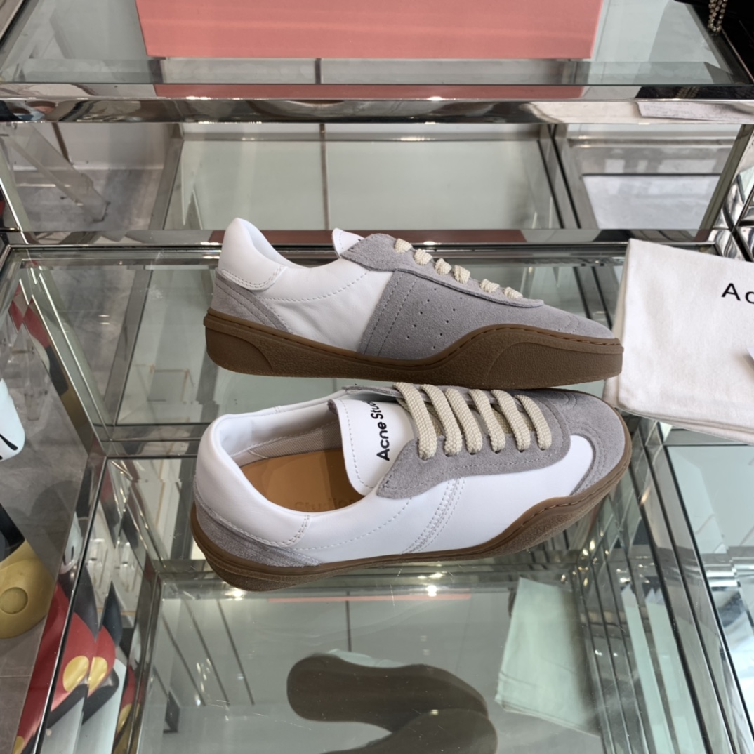 AcneStudios 2024ss New Stars Tetsu Recreational White Sneakers: Leather, Skin Collage Design. - 图片 8