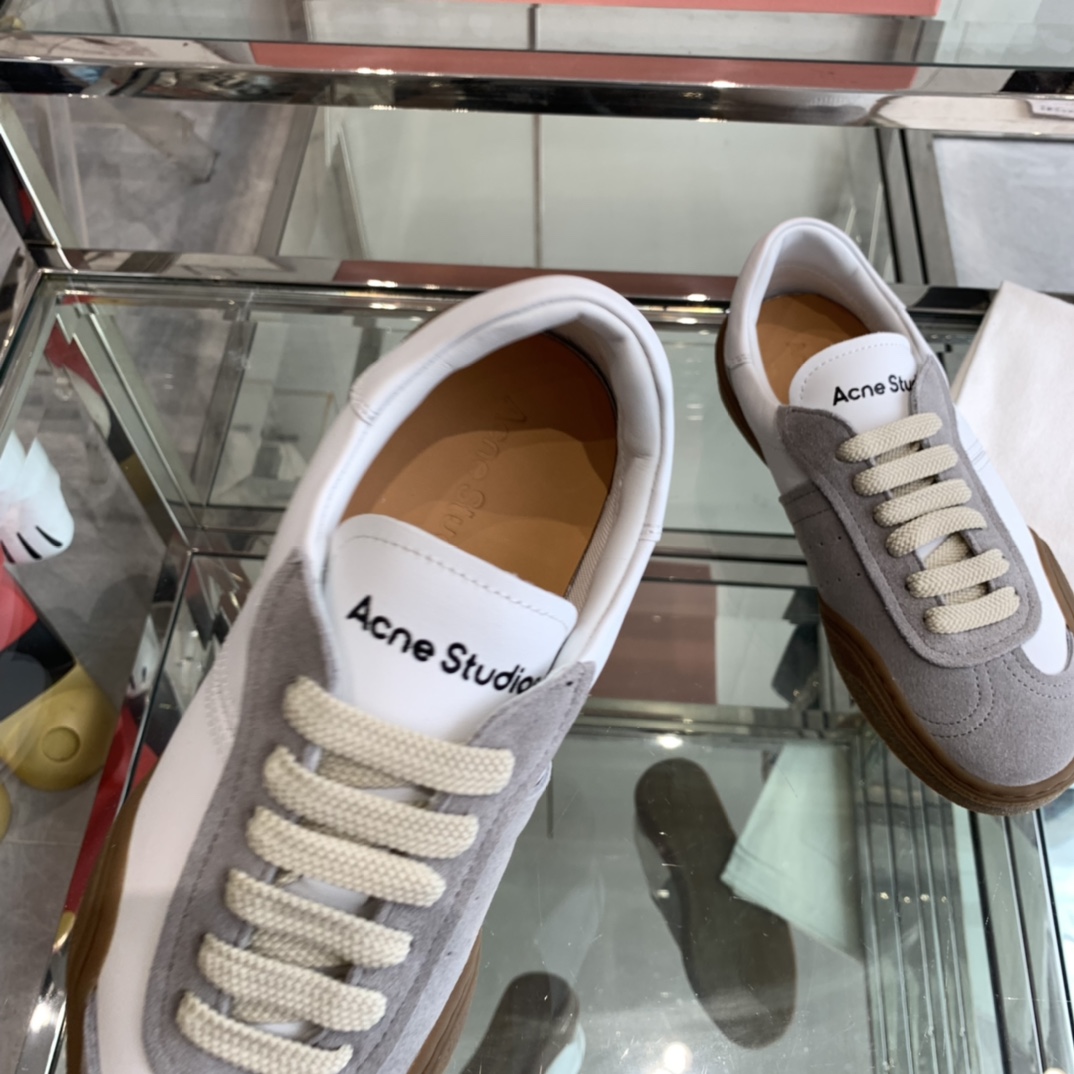 AcneStudios 2024ss New Stars Tetsu Recreational White Sneakers: Leather, Skin Collage Design. - 图片 4