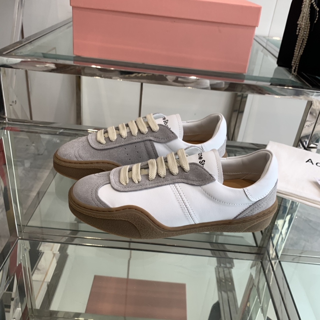 AcneStudios 2024ss New Stars Tetsu Recreational White Sneakers: Leather, Skin Collage Design. - 图片 2