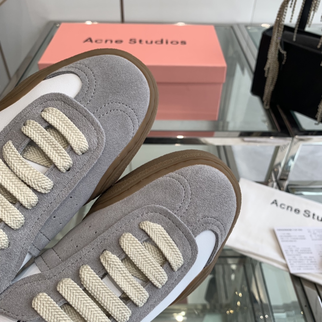 AcneStudios 2024ss New Stars Tetsu Recreational White Sneakers: Leather, Skin Collage Design. - 图片 6