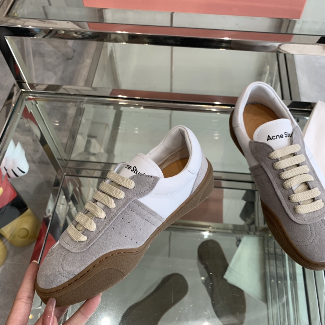 AcneStudios 2024ss New Stars Tetsu Recreational White Sneakers: Leather, Skin Collage Design. - 图片 3