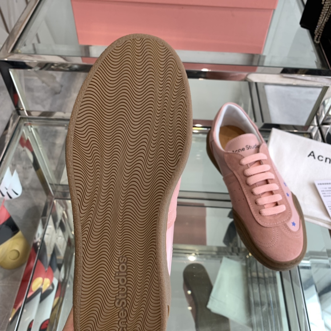 AcneStudios 2024ss New Stars Recreational White Shoes with Leather and Skin Collage - 图片 9