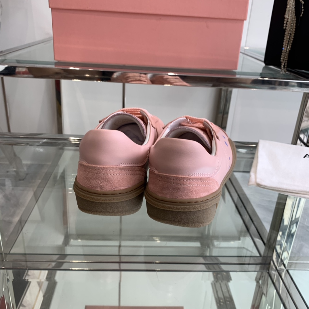 AcneStudios 2024ss New Stars Recreational White Shoes with Leather and Skin Collage - 图片 7