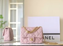 Chanel Classic Flap Bag Crossbody & Shoulder Bags 1:1 Clone
 Pink Vintage Gold Calfskin Cowhide