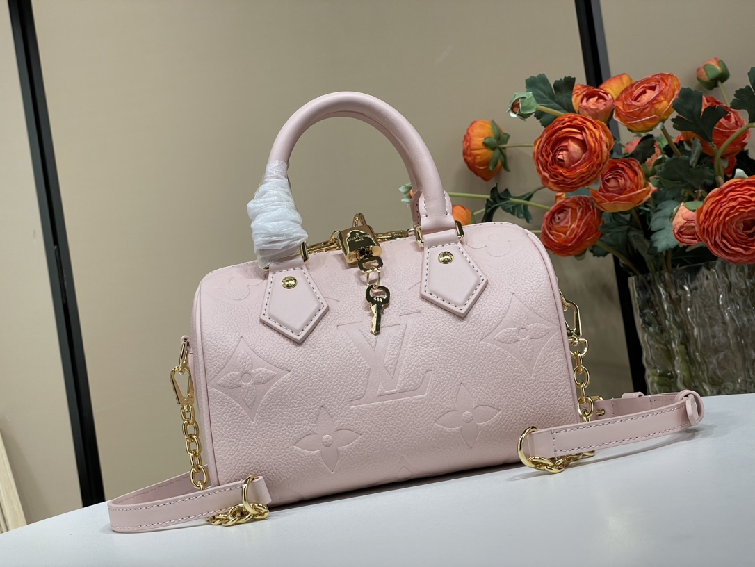 Louis Vuitton LV Speedy Tassen handtassen Roze Empreinte​ M47136