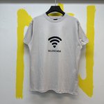 Balenciaga AAA+
 Clothing T-Shirt Grey Printing Knitting Vintage