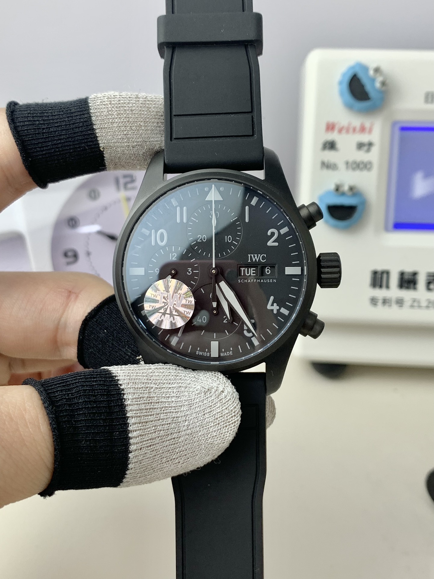 NO:384668,TW Pilot Black Ceramics,19860909TW 飞行员黑陶瓷,,Watch