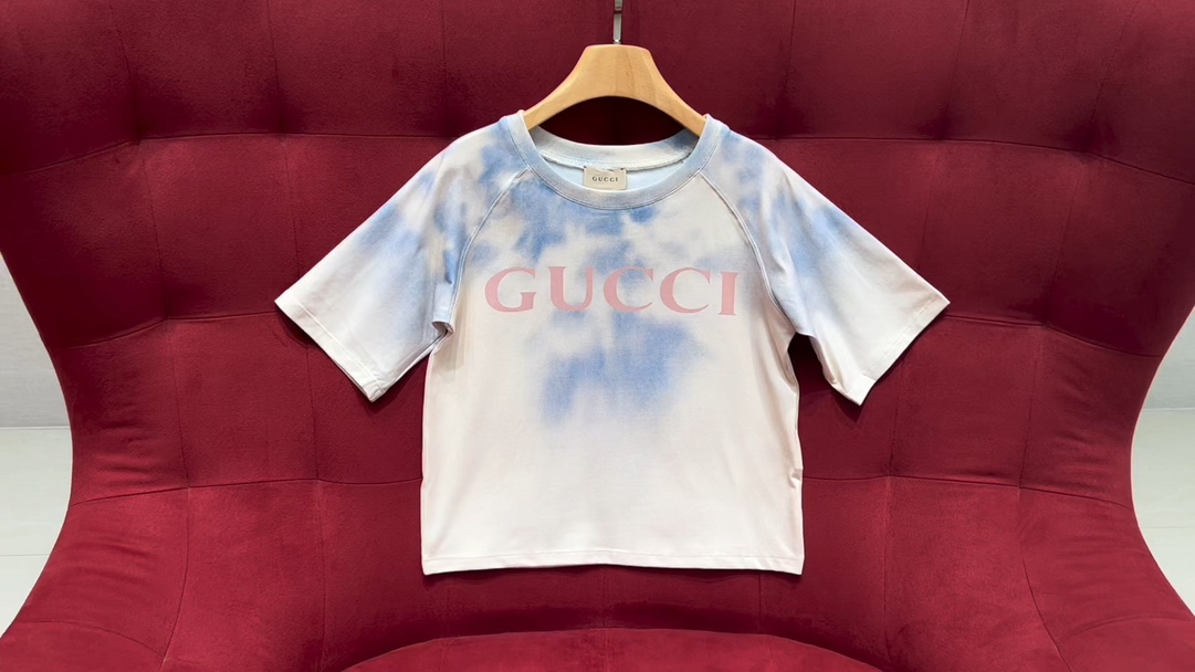 Gucci Clothing Kids Clothes T-Shirt Beige Kids Cotton Short Sleeve
