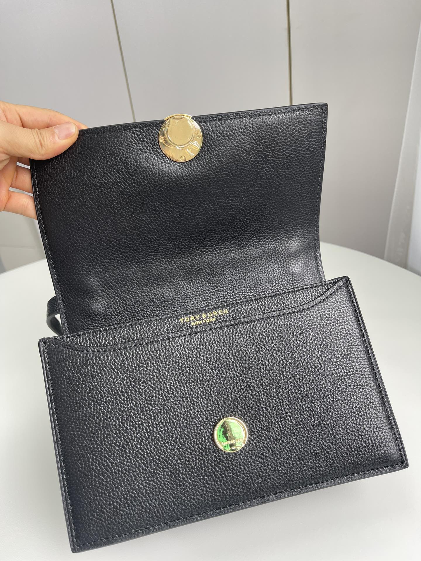 Tory Burch TB 款新版 Miller风琴包 翻盖荔枝纹牛皮单肩斜挎包 荔枝纹牛皮 皮质更耐用耐磨耐造