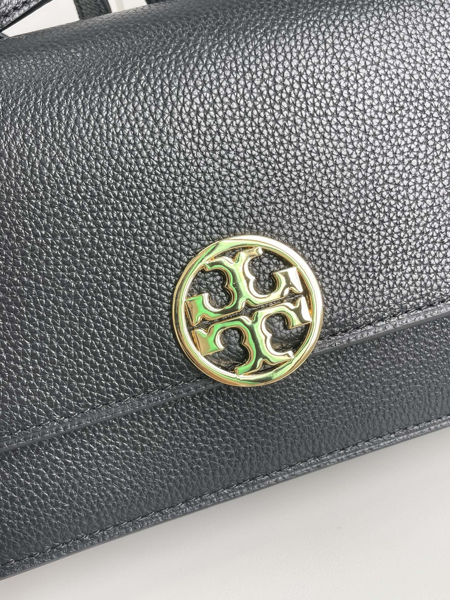 Tory Burch TB 款新版 Miller风琴包 翻盖荔枝纹牛皮单肩斜挎包 荔枝纹牛皮 皮质更耐用耐磨耐造