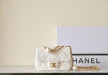 High Quality Perfect
 Chanel Classic Flap Bag Crossbody & Shoulder Bags White Vintage Gold Cowhide Lambskin Sheepskin Spring/Summer Collection Chains
