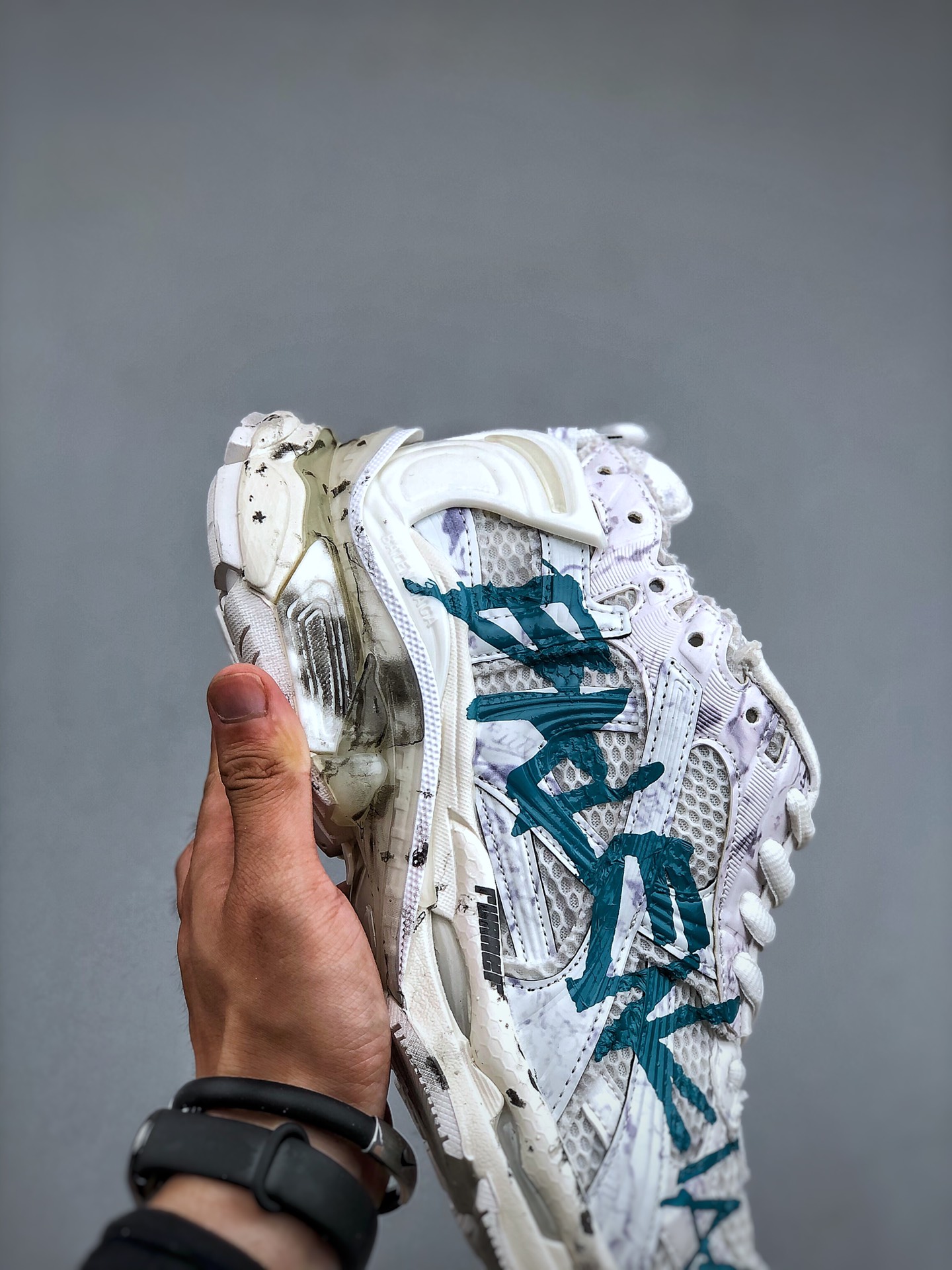 OK Batch Luxury Brand - BALENCIAGA Runner Sneaker "White/Water Blue - Shoe 6