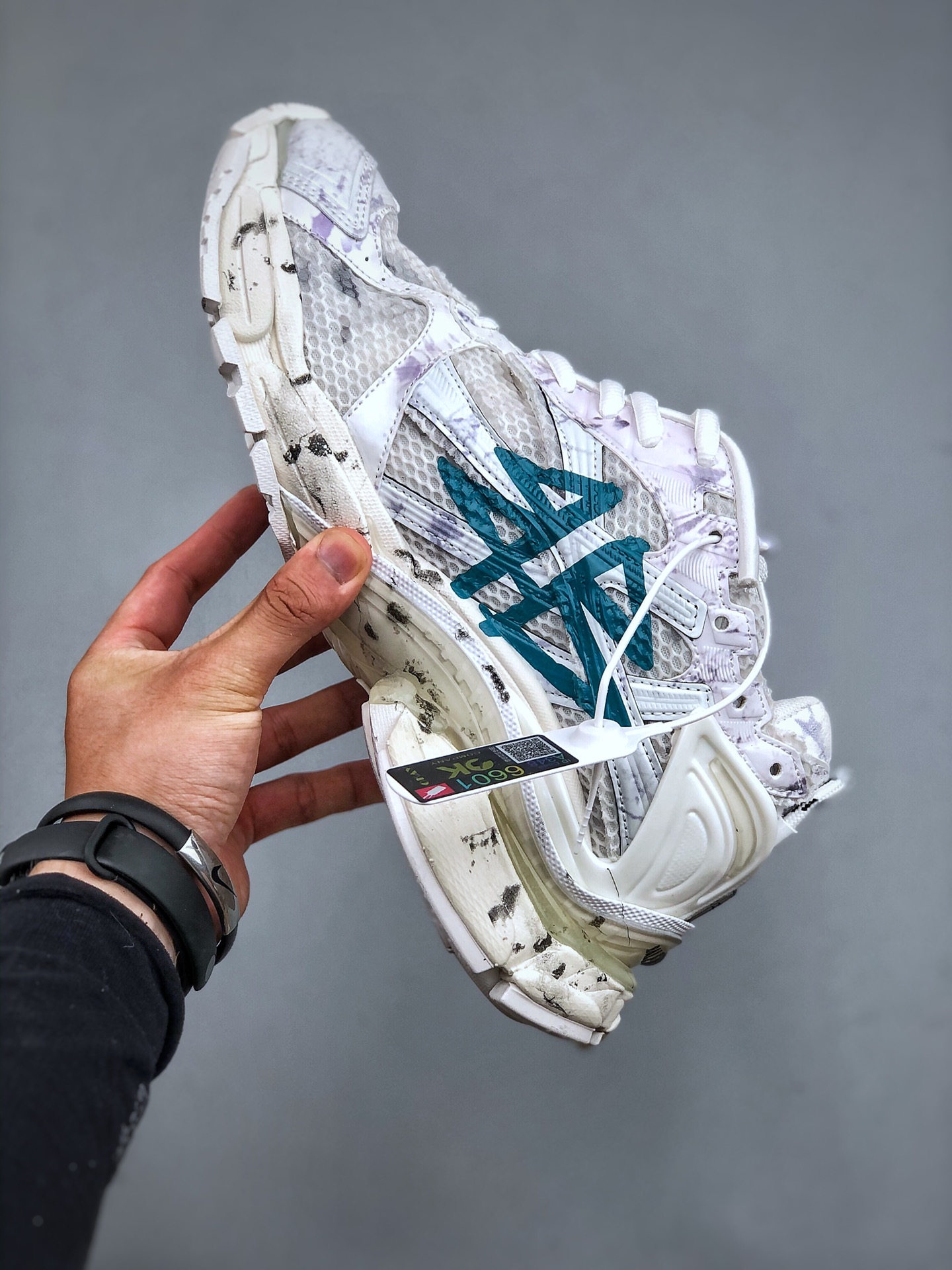 OK Batch Luxury Brand - BALENCIAGA Runner Sneaker "White/Water Blue - Shoe 2