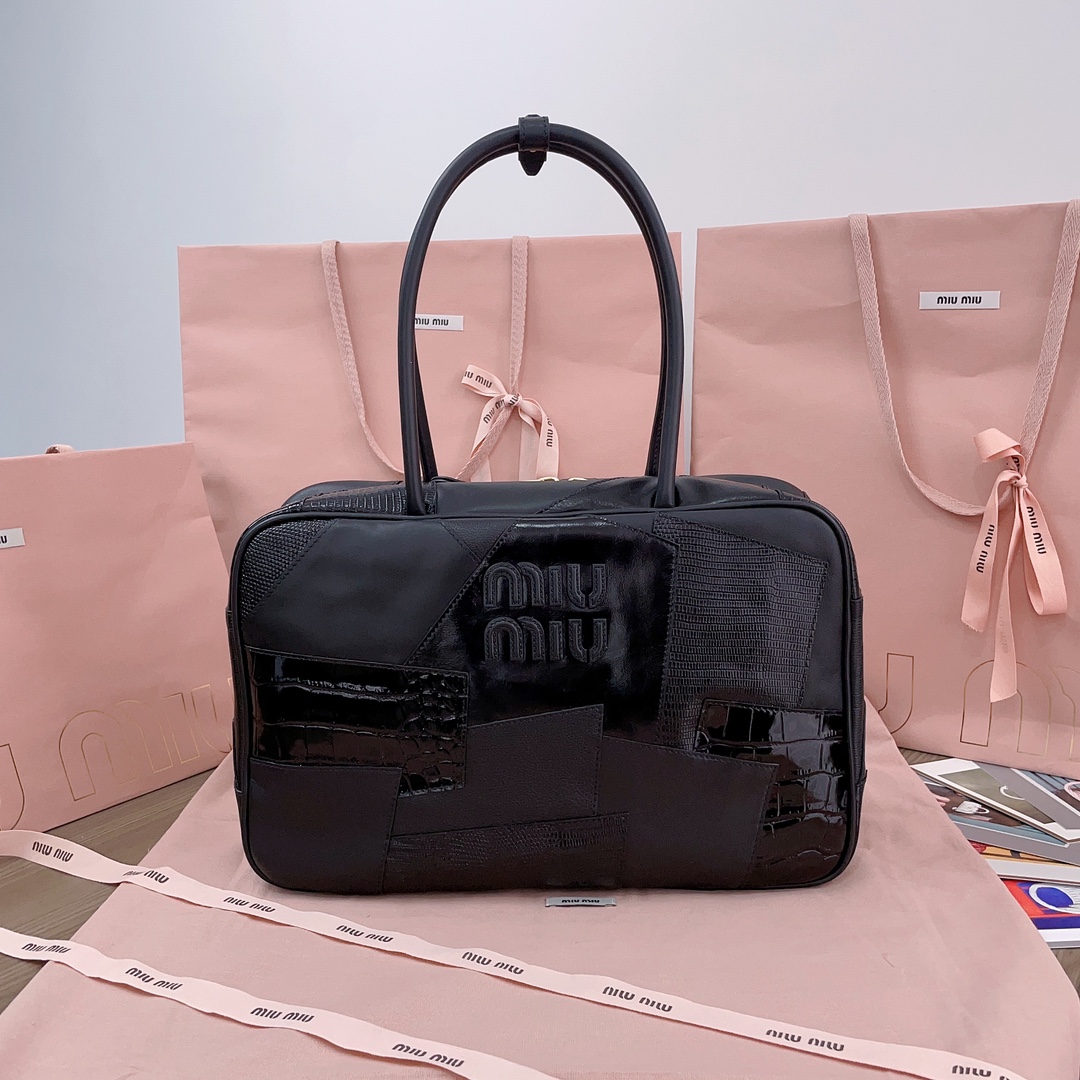MiuMiu Bags Briefcase Splicing Canvas Fashion