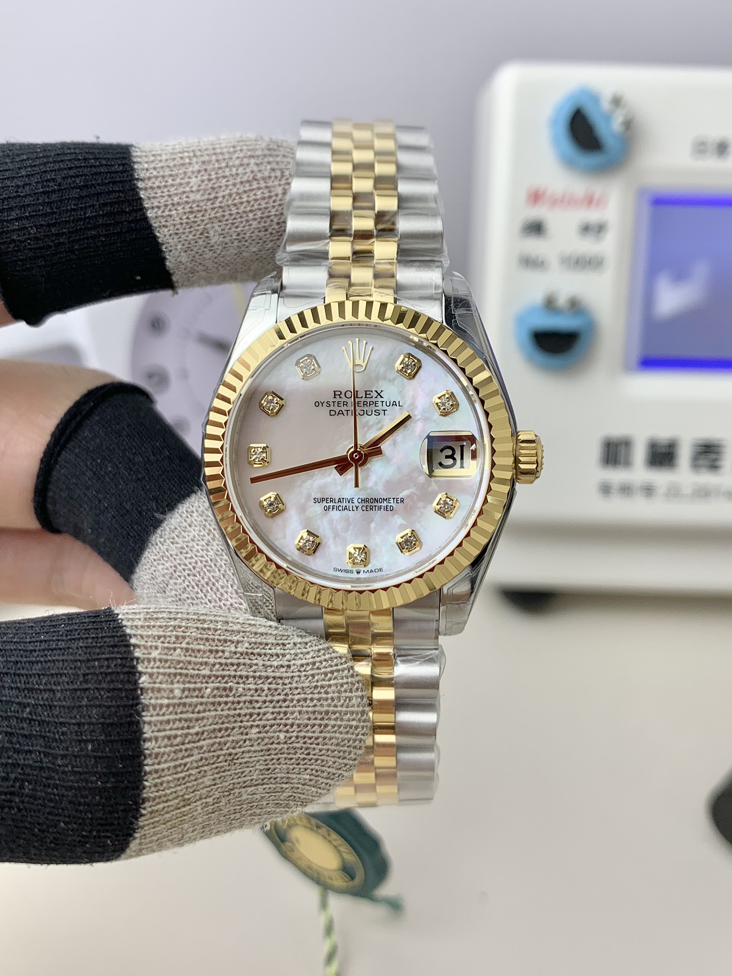 NO:384598,GS room-Golden Fritillar Log 31mm 2236 movement!  ,19860909GS 间金贝母日志 31mm 2236机芯！,,Watch