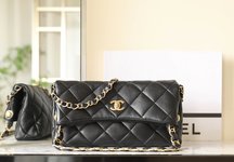 Chanel Crossbody & Shoulder Bags Top Quality Website
 Black Gold Hardware Lambskin Sheepskin Spring/Summer Collection Vintage
