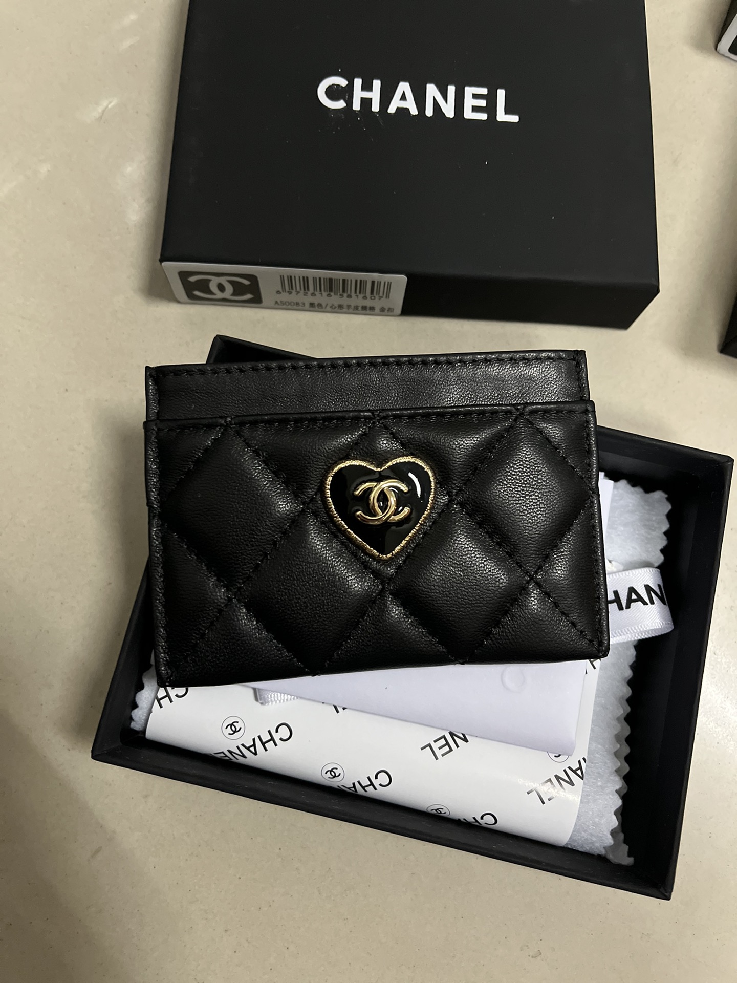 Chanel Portefeuilles Porte-Cartes Quincaillerie en or Peau de mouton