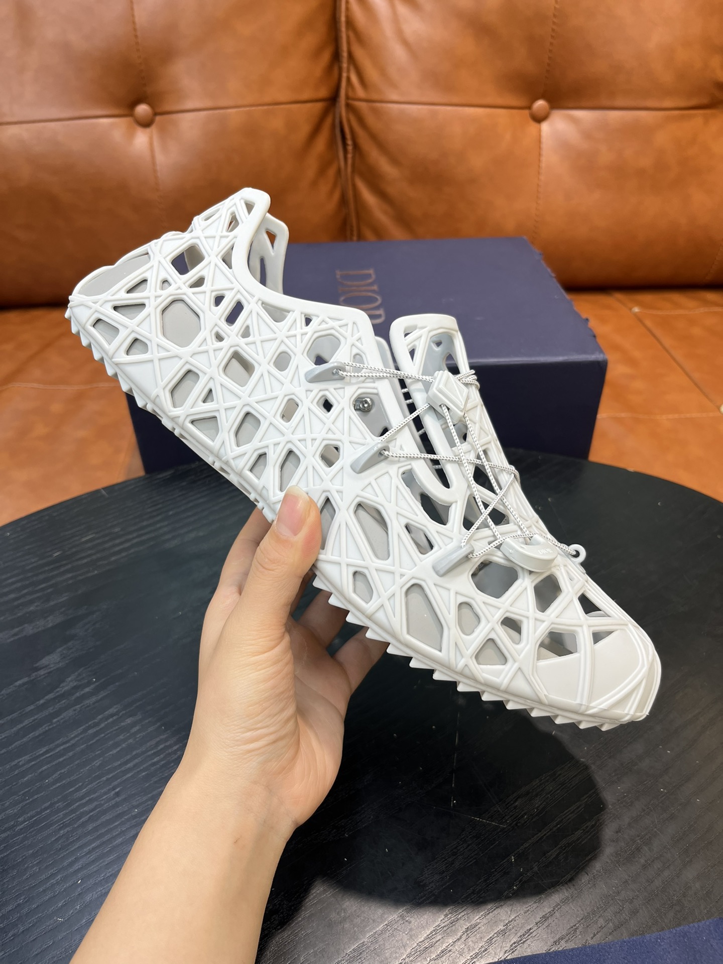 Dior Shoes Sandals Openwork Rubber Diamond Sweatpants