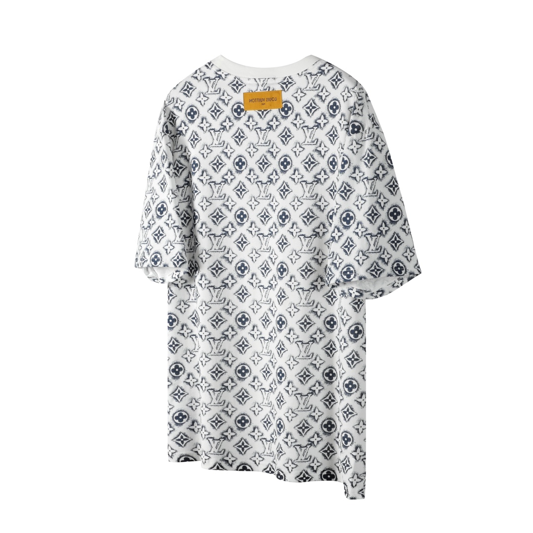 Louis Vuitton LV/路易威登 满印老花印花短袖