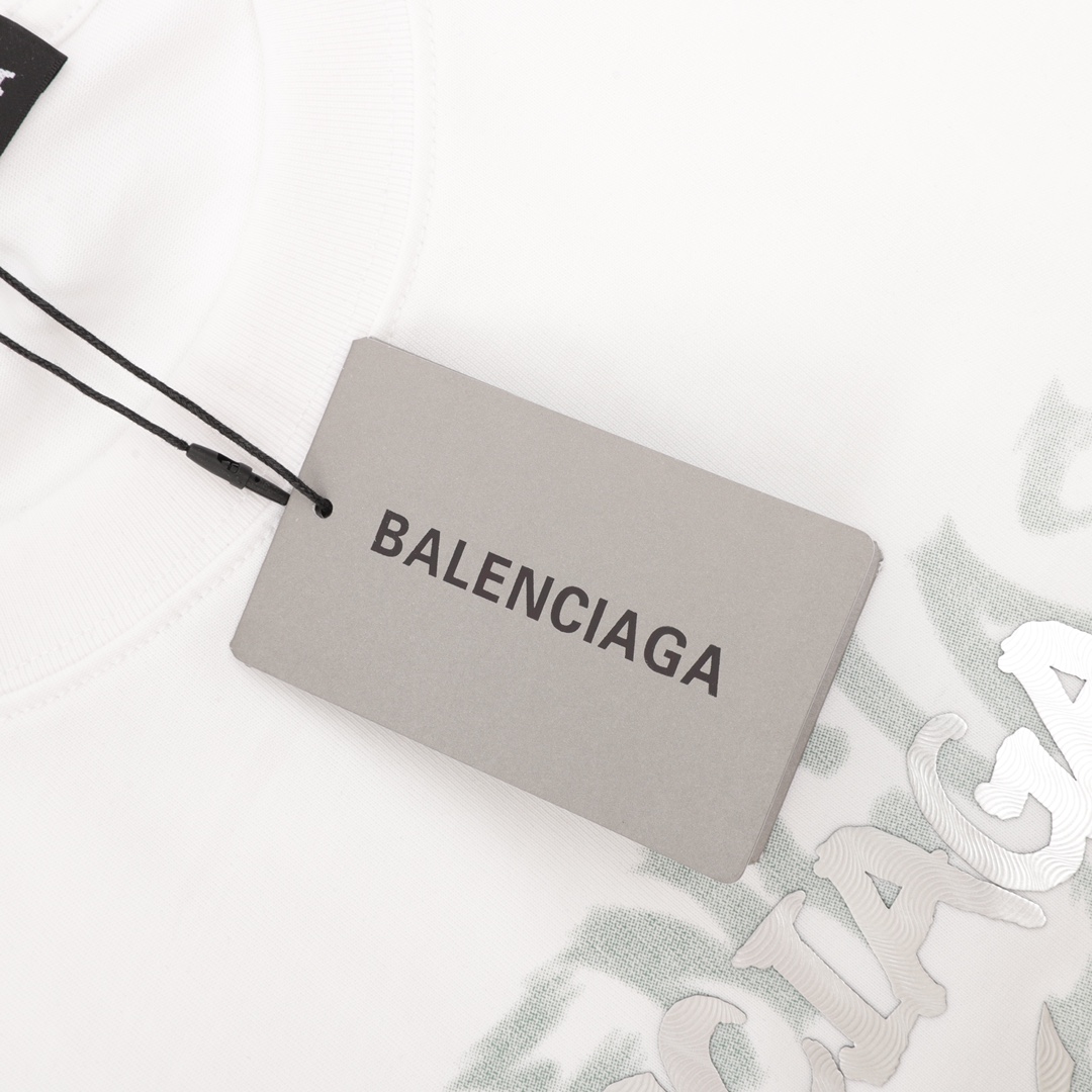 Balenciaga巴黎世家BLCG 立体裸眼压胶印花短袖T恤